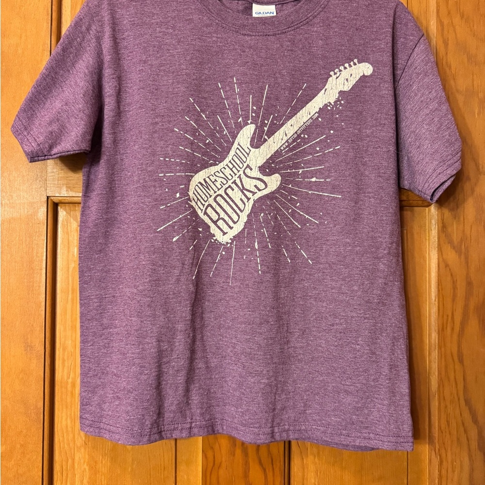Gildan Purple Kids Guitar Graphic T-Shirt